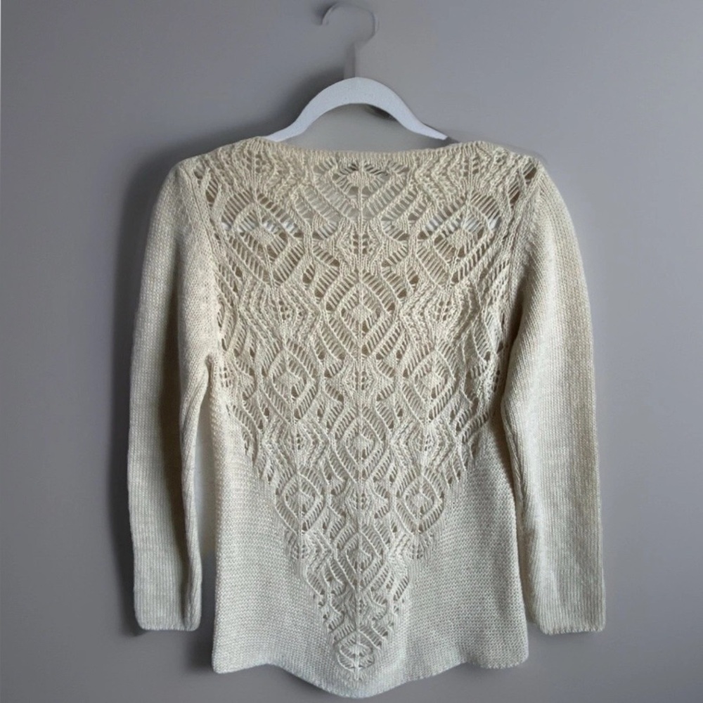 Italian Wool Blend Sweater Women’s M Bianca B Open Back Feminine Coquette